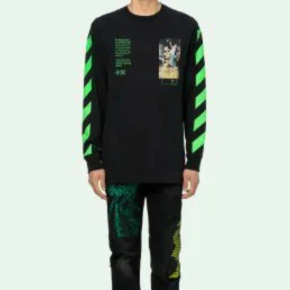 Off -White Main label Pascal Painting Long Sleeve T Shirt Black size - Picture 12 of 12